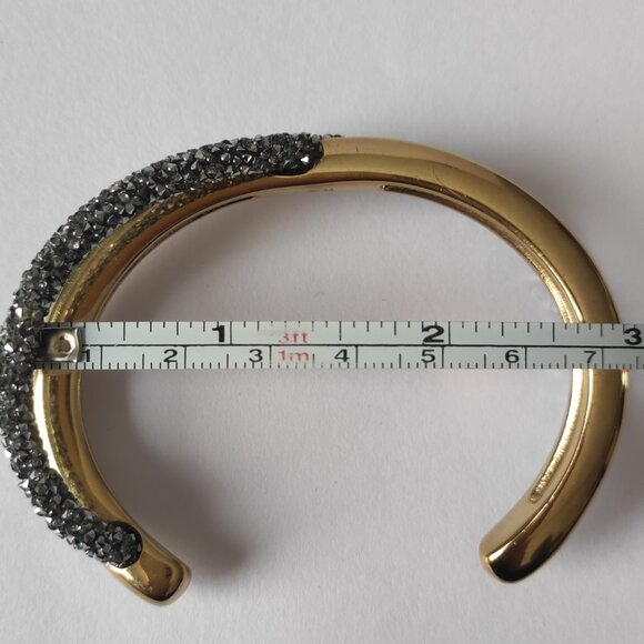 Swarovski Crystaldust Cross Cuff, Gray, Gold-tone plated - Picture 7 of 7
